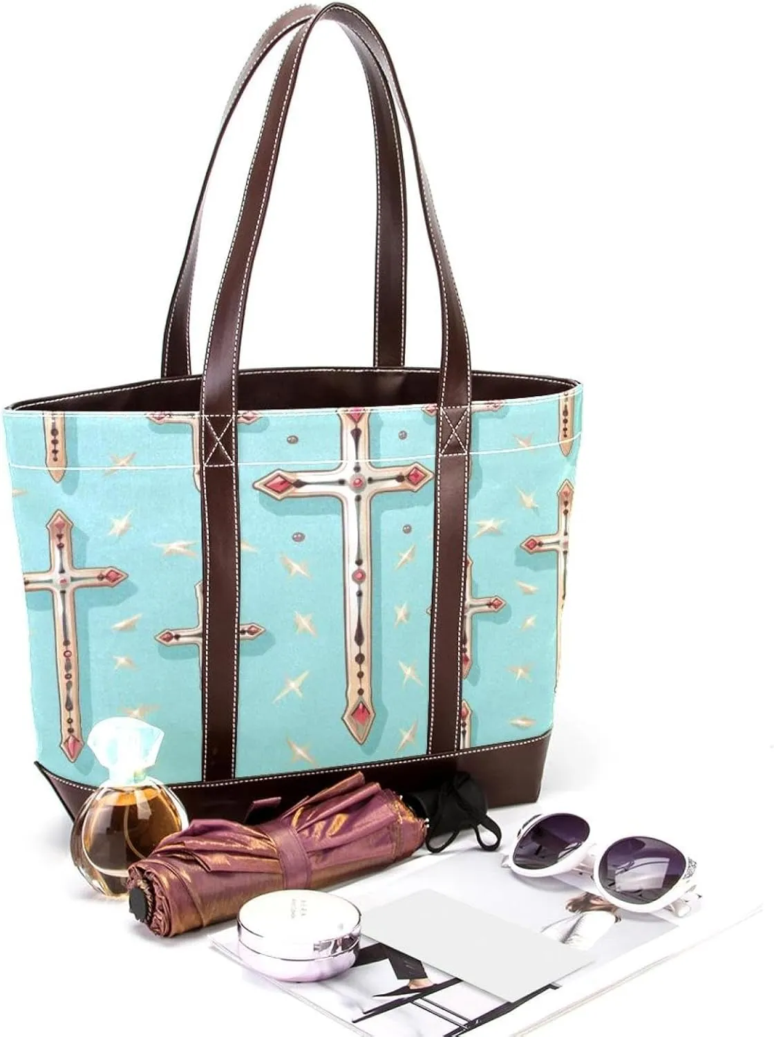 Holy Easter Cross-1024 Tote Bags Durable Leather Canvas Purses and Handbags for Women Top Handle Shoulder Satchel Hobo Bags
