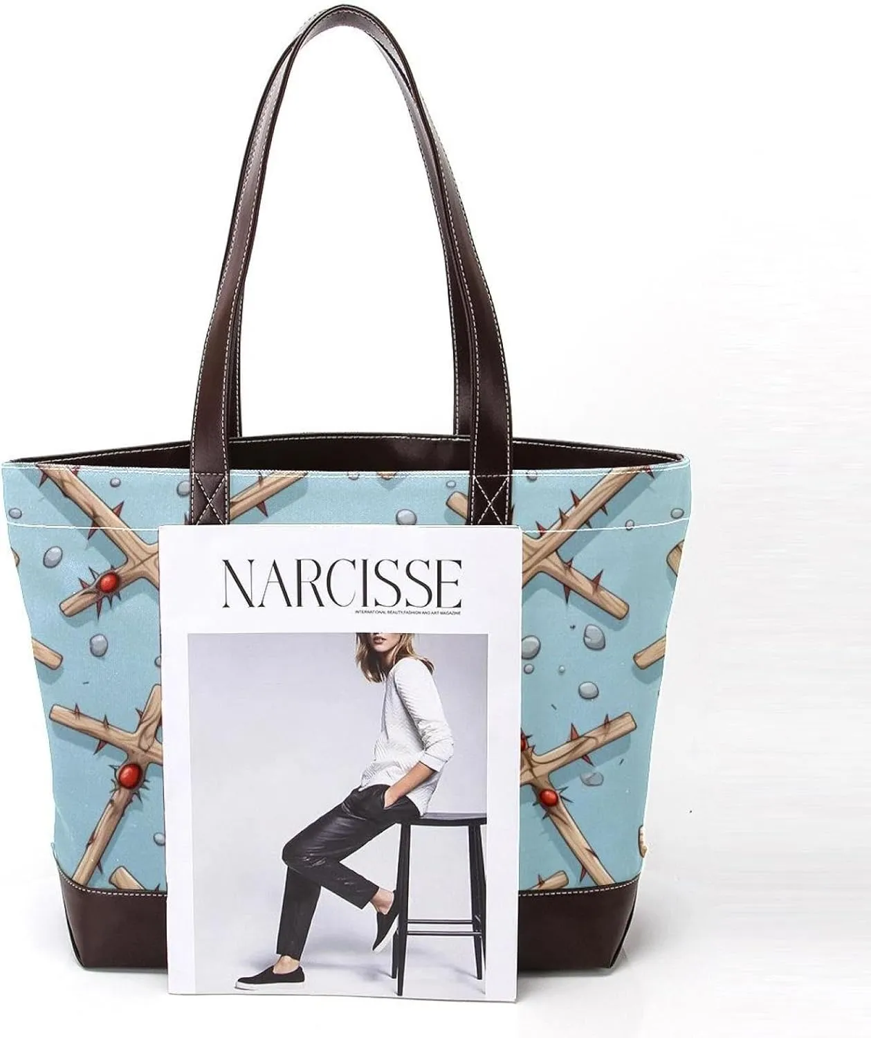 Holy Easter Cross-1057 Tote Bags Durable Leather Canvas Purses and Handbags for Women Top Handle Shoulder Satchel Hobo Bags