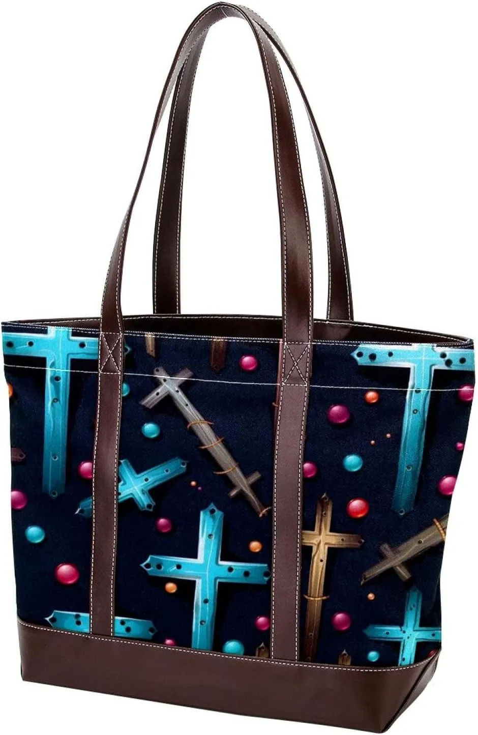 Holy Easter Cross-1090 Tote Bags Durable Leather Canvas Purses and Handbags for Women Top Handle Shoulder Satchel Hobo Bags