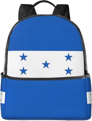 Honduran Flag Casual Backpacks Laptop Backpack Carry-on Daypack Sports Travel Rucksack Lightweight Working Bag for Outdoor Hiking Cycling Walking