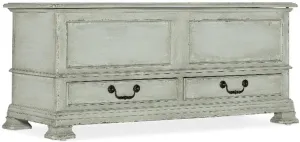 Hooker Furniture Charleston Wood Blanket Chest in Haint Blue Finish