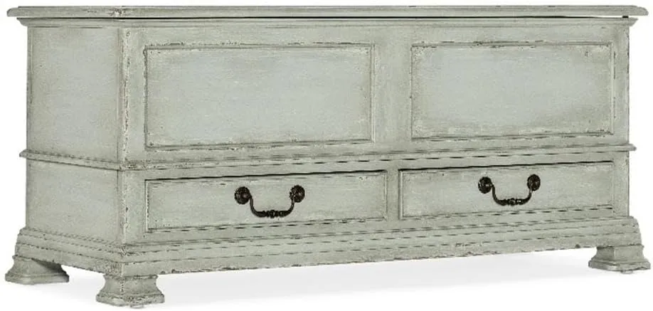 Hooker Furniture Charleston Wood Blanket Chest in Haint Blue Finish