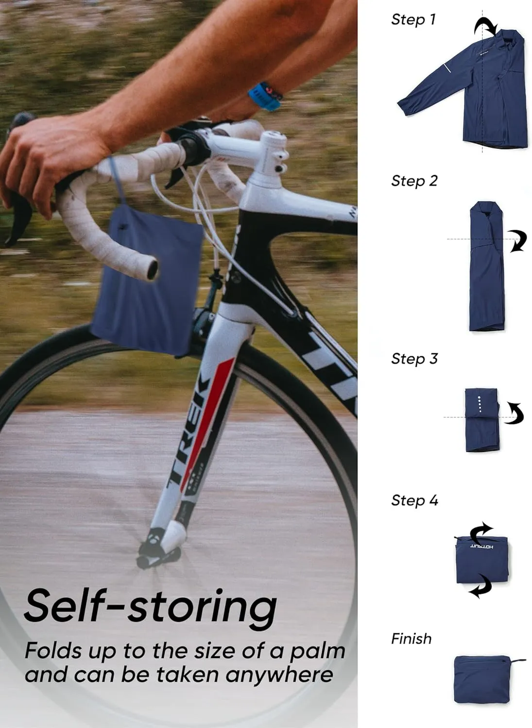 HOTSUIT Cycling Rain Jacket for Men Breathable Running Jacket Waterproof Biking Windbreaker