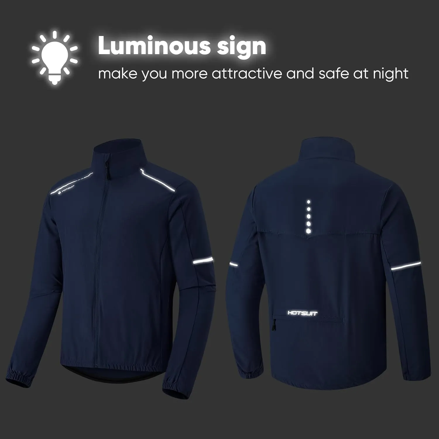 HOTSUIT Cycling Rain Jacket for Men Breathable Running Jacket Waterproof Biking Windbreaker
