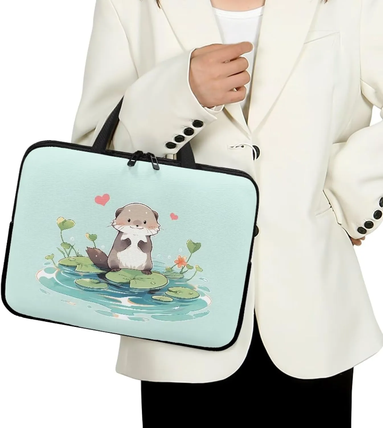 HUGS IDEA Laptop Sleeve with Handle Briefcase Shockproof Protective Case Computer Bag Handbags