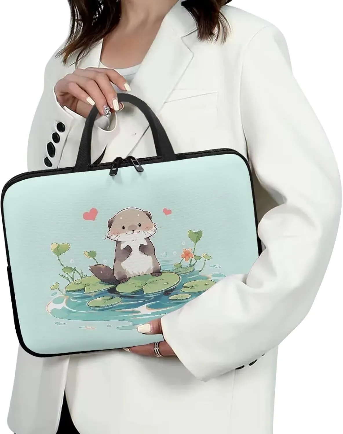 HUGS IDEA Laptop Sleeve with Handle Briefcase Shockproof Protective Case Computer Bag Handbags