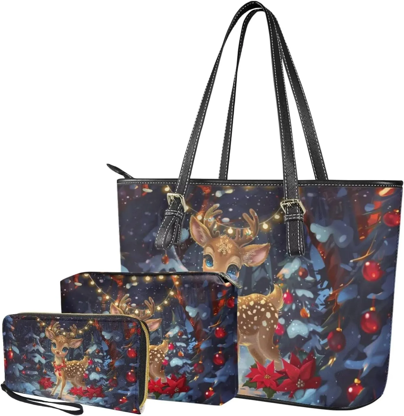 HUGS IDEA Women Soft Leather Totes Shoulder Bag Purses and Handbags with Top Handle Zipper Closure