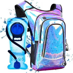 Hydration Pack, Hydration Backpack with 2L Hydration Bladder, Festival Essential Water Backpack, Lightweight Hydration Bag Hydropack Hydro for Running, Biking, Music Festival Gear, Rave