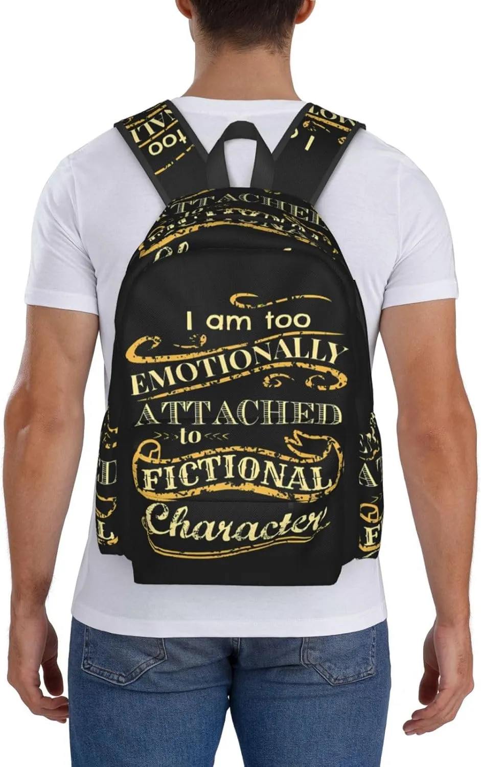 I Am Too Emotionally Attached To Fictional Characters Laptop Backpack Shoulder Bag Laptop Pack Travel Backpacks Commuter Back Pack Casual Daypack Bags With Side Pockets