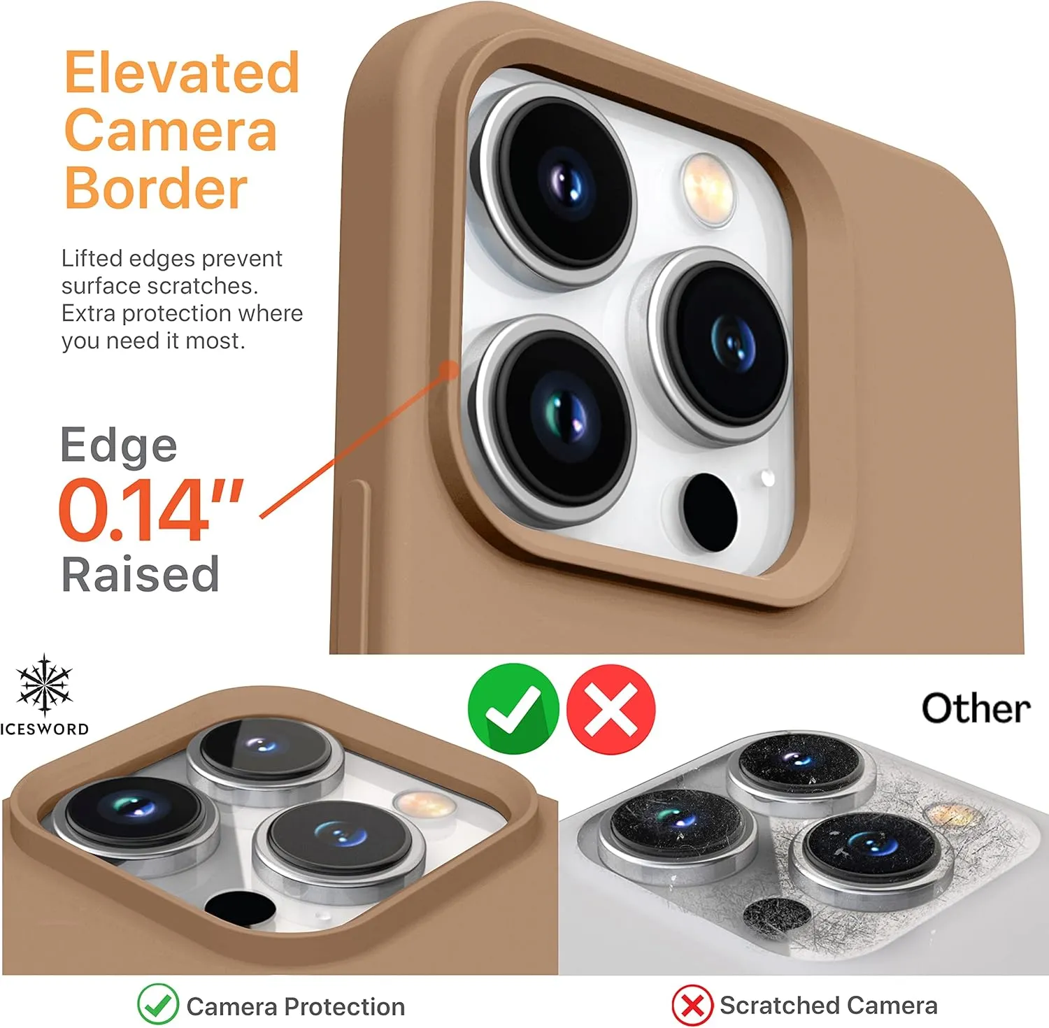 IceSword Magnetic Case for iPhone 14 Pro Case Milk Tea Silicone Case [Fast Charging] Strong Magnets, Slim Light Brown Beige Nude Cream Neutral Warm Tan Taupe Fall 2022 6.1 inch Mag14Pro-Milk Tea