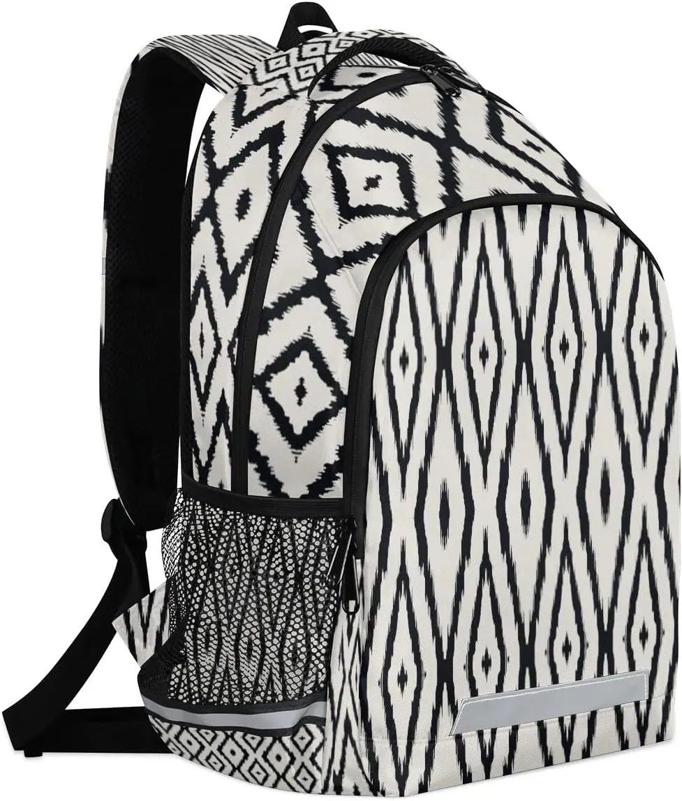 Illusory Geometrics Laptop Backpack Lightweight College Backpack with Reflective Strip for Men Women Adult Casual Travel Hiking Gym Work Daypack