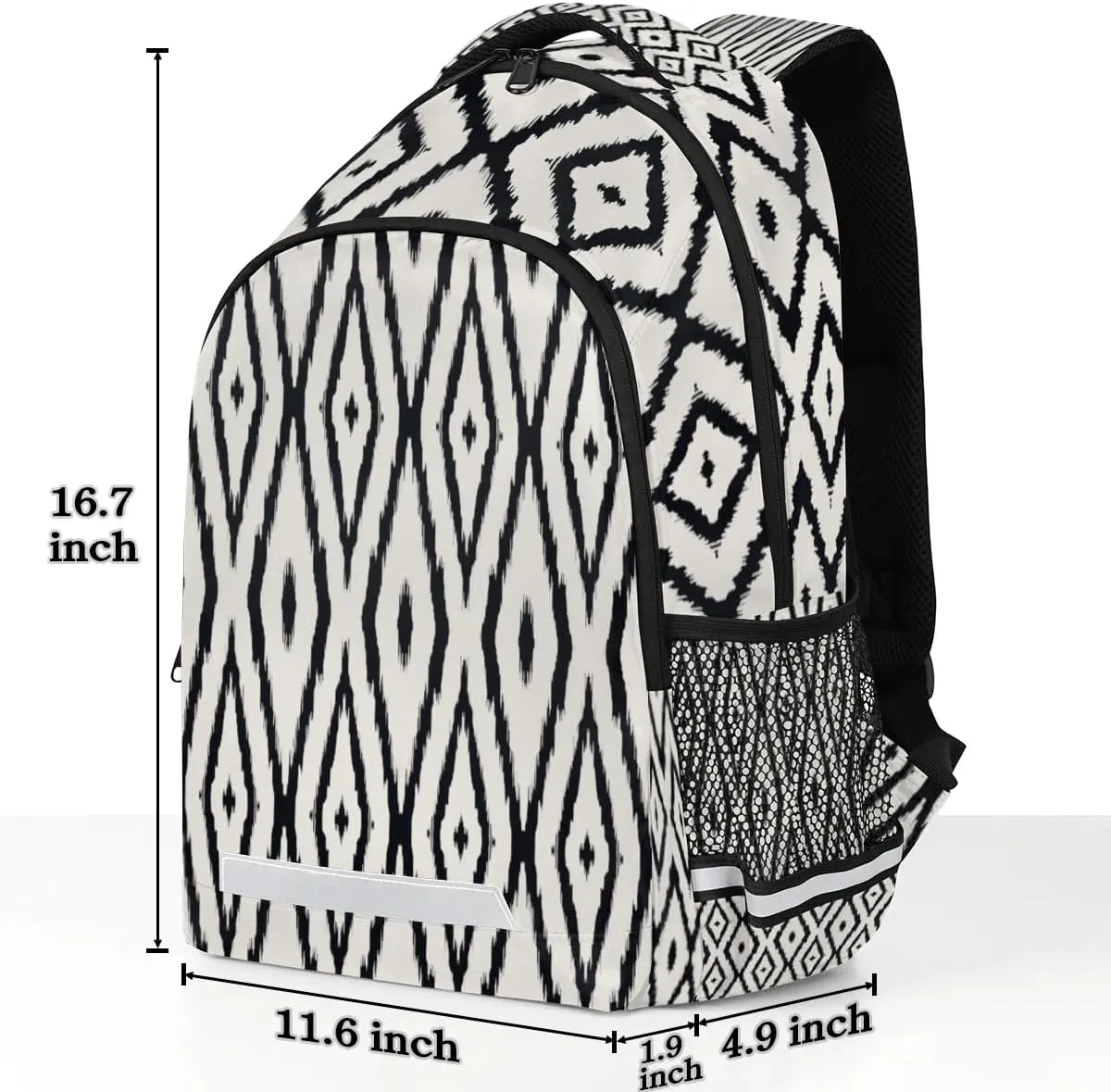 Illusory Geometrics Laptop Backpack Lightweight College Backpack with Reflective Strip for Men Women Adult Casual Travel Hiking Gym Work Daypack