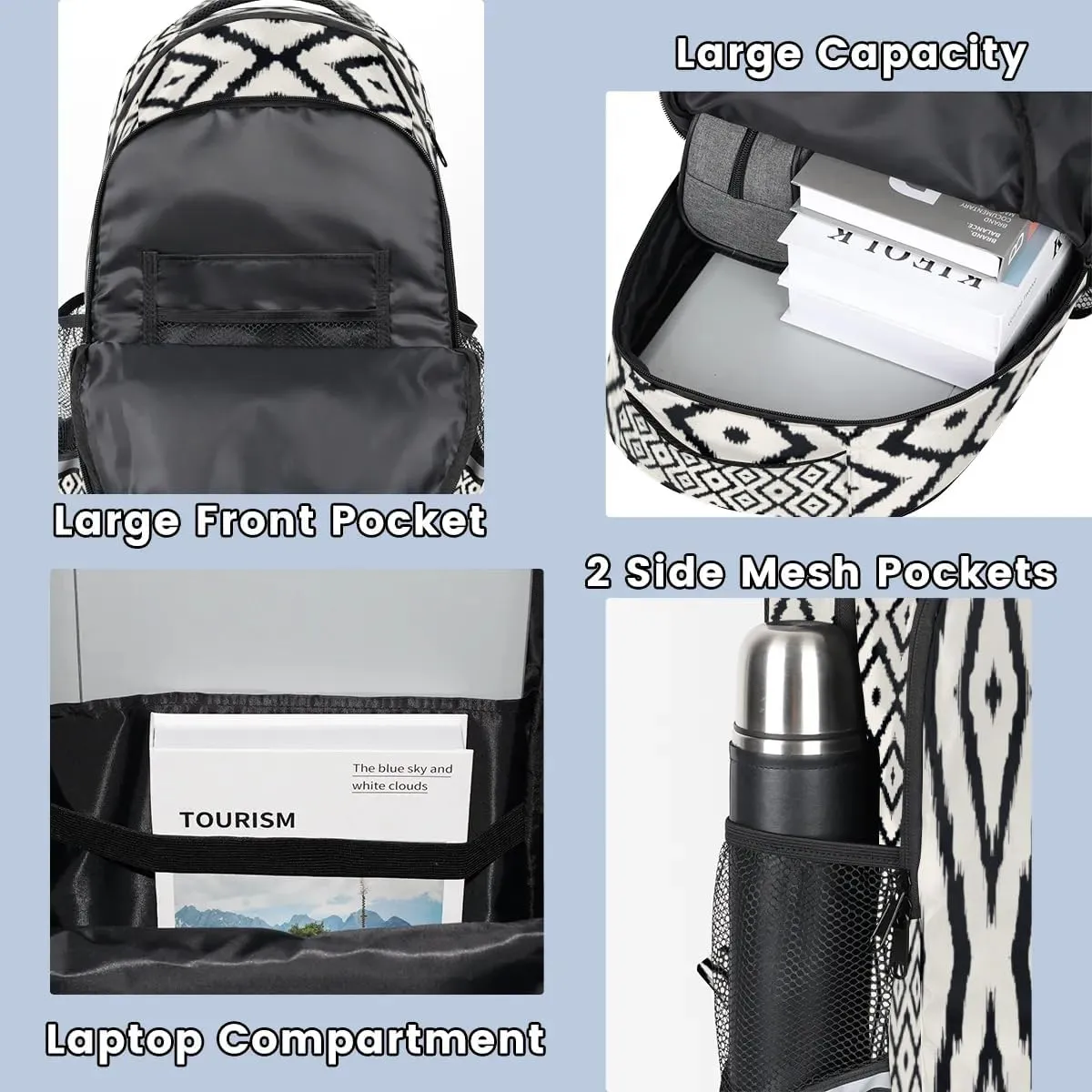 Illusory Geometrics Laptop Backpack Lightweight College Backpack with Reflective Strip for Men Women Adult Casual Travel Hiking Gym Work Daypack