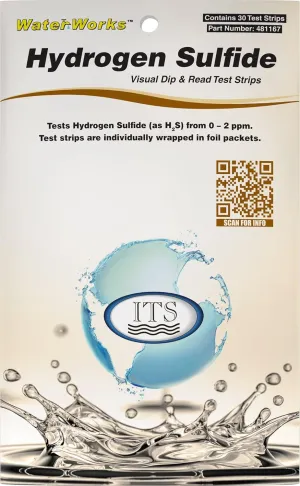 Industrial Test Systems 481167 WaterWorks Hydrogen Sulfide Water Test Strips, 30 foil Packed Tests