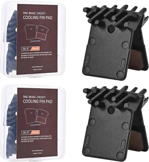 Inkesky BR-07 Bicycle Disc Brake Pads Compatible with Shimano L04C, Metal with Cooling Fin - 2 Pairs