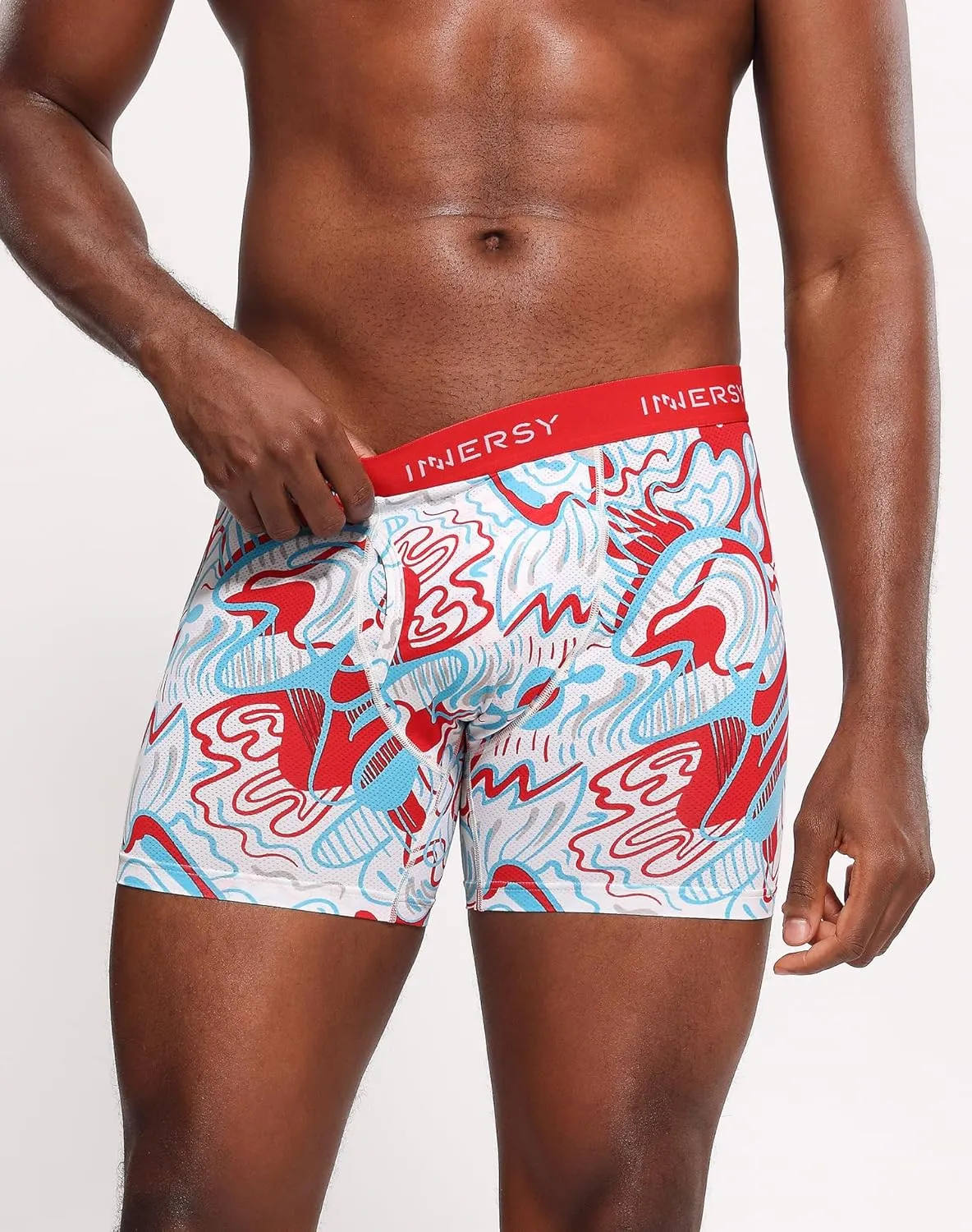INNERSY Men's Breathable Mesh Boxer Briefs Cooling Moisture Wicking Underwear for Summer 4-Pack