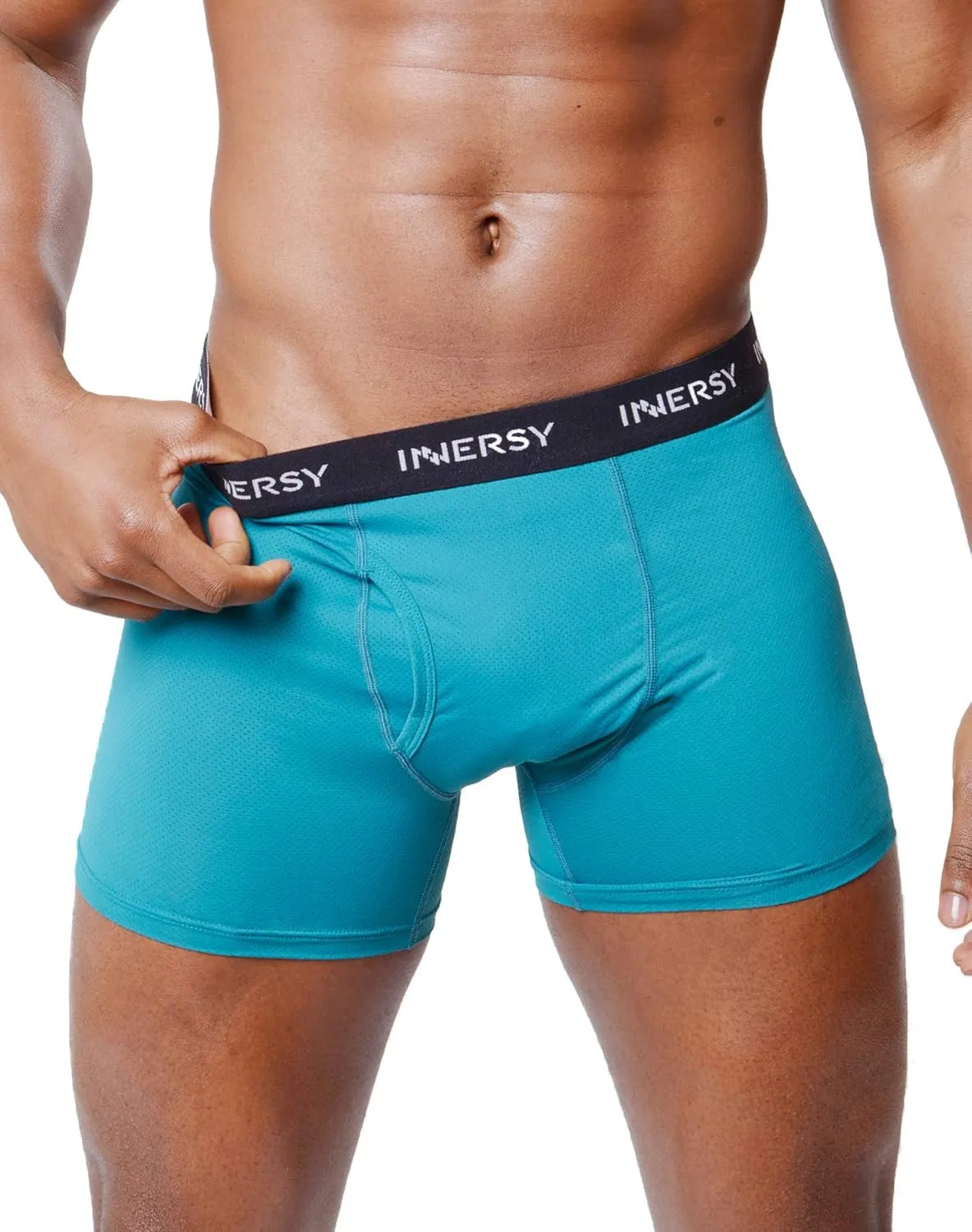 INNERSY Men's Breathable Mesh Boxer Briefs Cooling Moisture Wicking Underwear for Summer 4-Pack