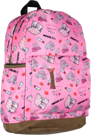 INTIMO Mean Girls Backpack Burn Book On Wednesdays We Wear Pink Movie Quotes Laptop Travel Bag Faux Leather Bottom Bookbag