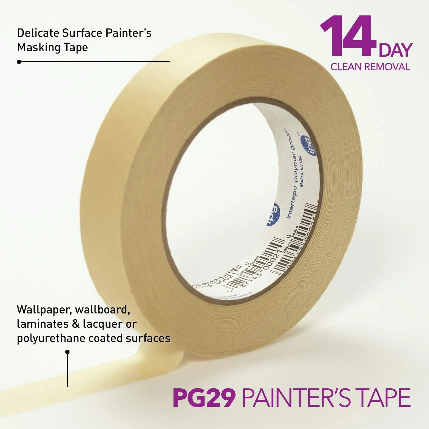 IPG PG29 Delicate Surface Masking Tape, 1.41" x 60 yd, (6-Pack)