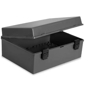 Iron Forge Cable Waterproof Junction Box Extra Large - Outdoor Enclosure - Weatherproof Hinged Black Panel Cover - IP65 Size 16" x 12" x 7.2" Inch