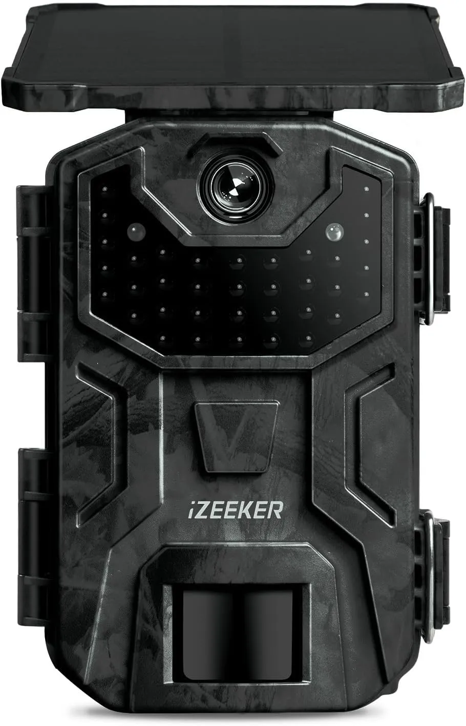 iZEEKER Solar Trail Camera 36MP 2.7K 30fps with Night Vision 5200 mAh Rechargeable Lithium Battery No Glow Infrared LEDs, Game Camera with Motion Activated IP66 Waterproof for Outdoor Monitoring