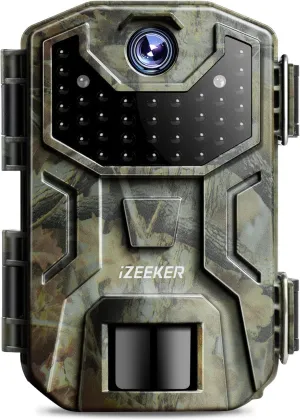 iZEEKER Trail Camera, 2K HD 36MP Game Camera with 940nm No Glow Night Vision Motion Activated 0.2s Trigger Time, No WiFi, IP66 Waterproof for Wildlife Monitoring Outdoor Security Deer Scouting
