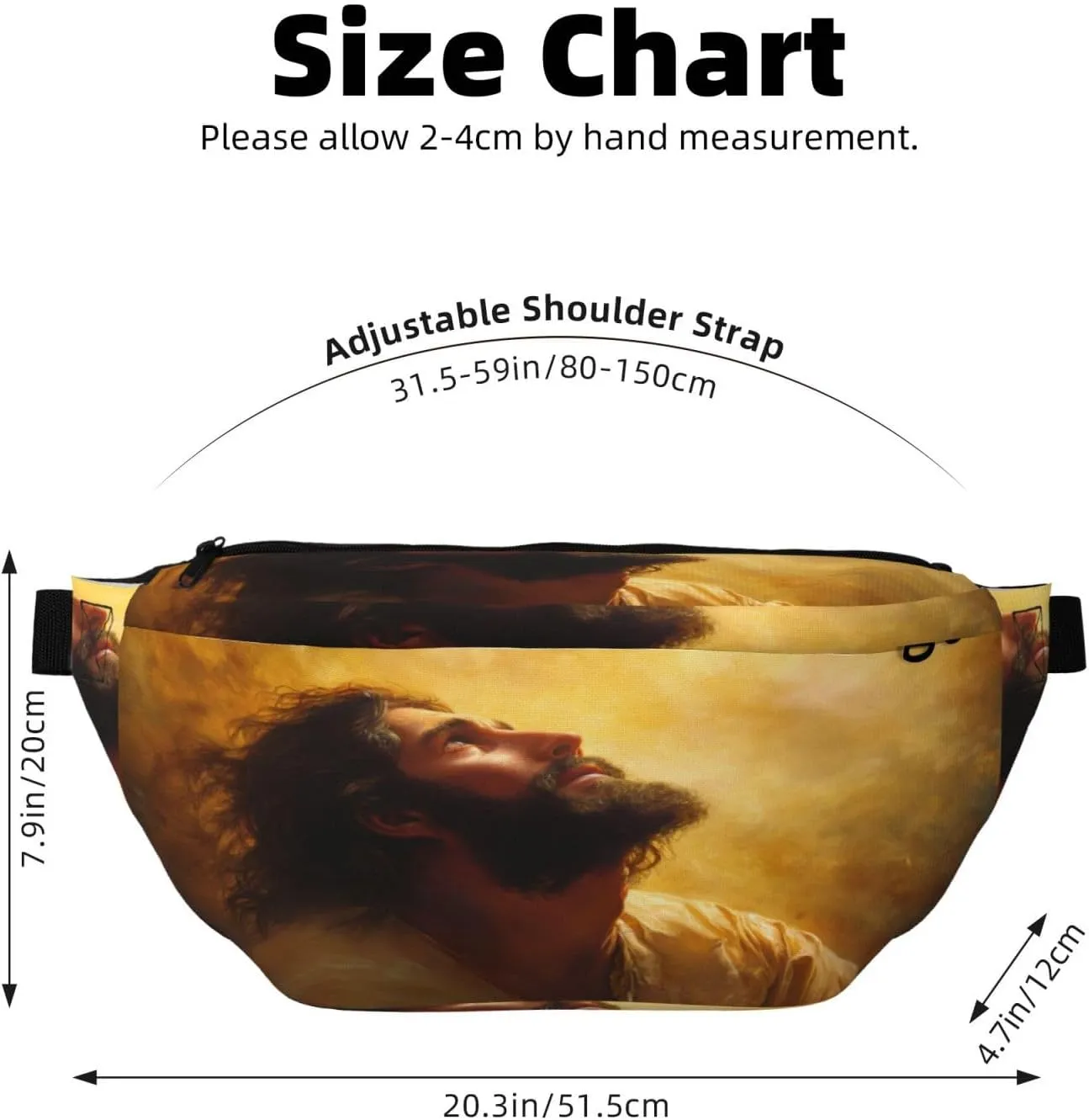 Jesus Looking Up Fanny Pack For Women Man,Religious Christ Church Waist Belt Bag Crossbody For Sports Travel Hiking Running Jogging