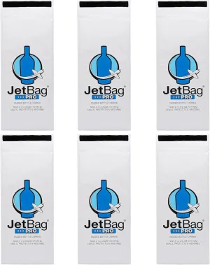 JetBag PRO Protective & Absorbent Wine Bag - Triple Layer, Triple Seal, Absorbs 750 ml - (6 Pack, Bold Design) - Professional
