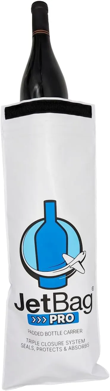 JetBag PRO Protective & Absorbent Wine Bag - Triple Layer, Triple Seal, Absorbs 750 ml - (6 Pack, Bold Design) - Professional