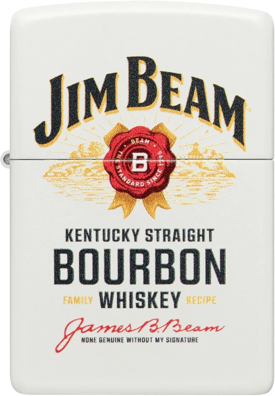 Jim Beam Label Logo, Windproof, Custom Designed, Stainless Steel Body