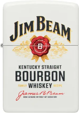 Jim Beam Label Logo, Windproof, Custom Designed, Stainless Steel Body