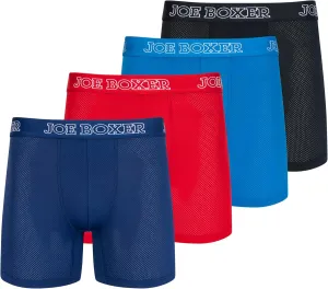 JOE BOXER Mens Underwear Boxer Briefs 4-Pack, Breathable Micro Mesh Underwear for Men Pack Of 4