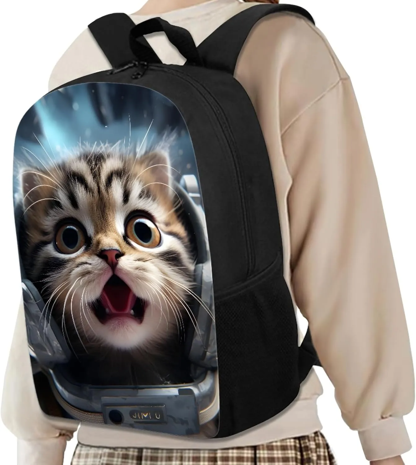 JooMeryer School Bags Backpack for Teens Childs Boys Girls 3D Animal Printed Casual Travel Knapsack Laptop Rucksack,Astronaut Cat