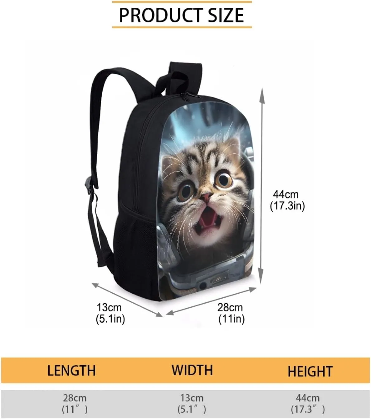 JooMeryer School Bags Backpack for Teens Childs Boys Girls 3D Animal Printed Casual Travel Knapsack Laptop Rucksack,Astronaut Cat