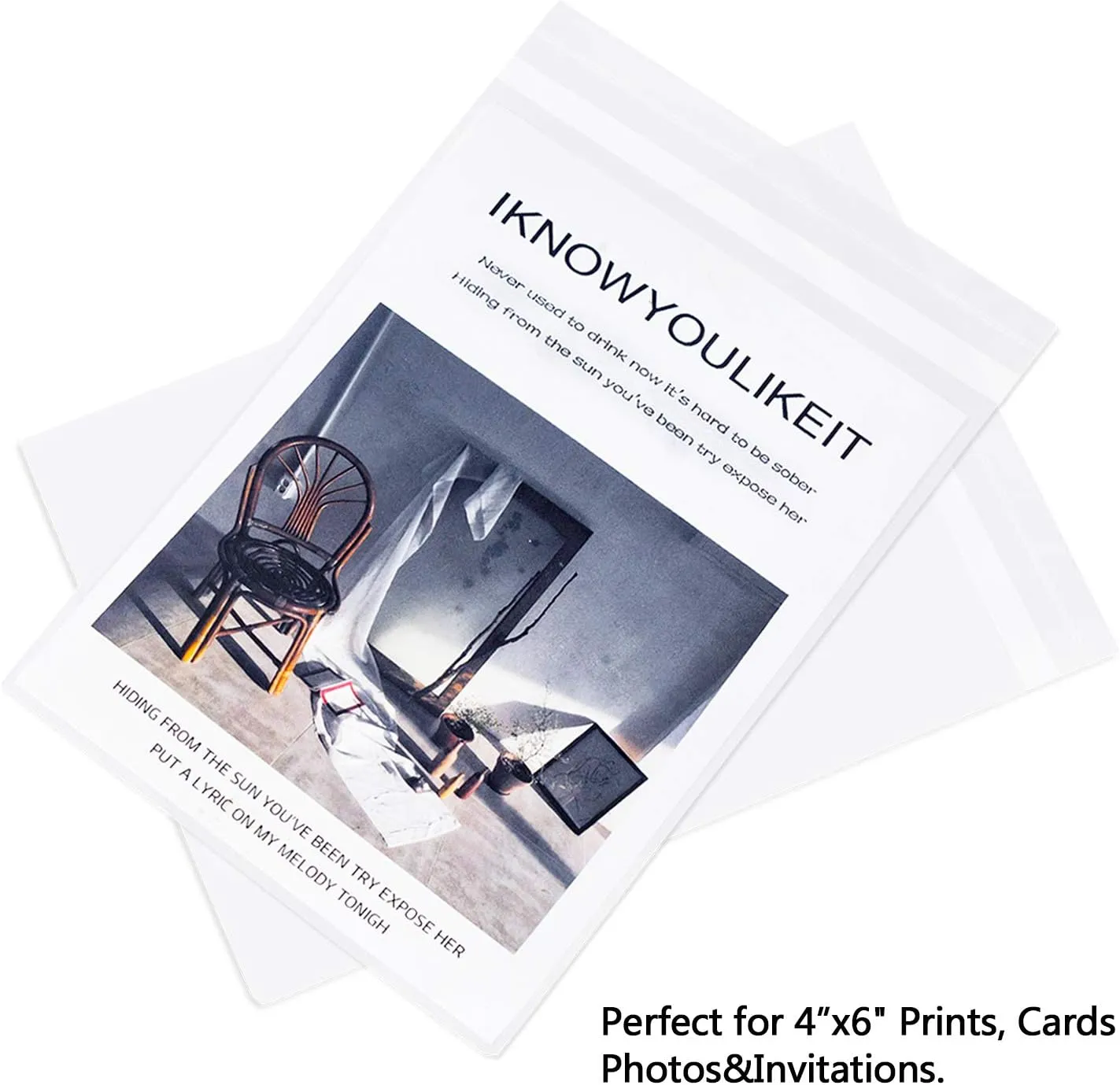 joybest 1000 Pcs - 4 x 6 Inch Clear Cello Cellophane Bags Self Sealing- 3.14 Mils Thick Cello Plastic Poly Bag Fits 4 X 6 Prints, Photos, Cards & Envelopes