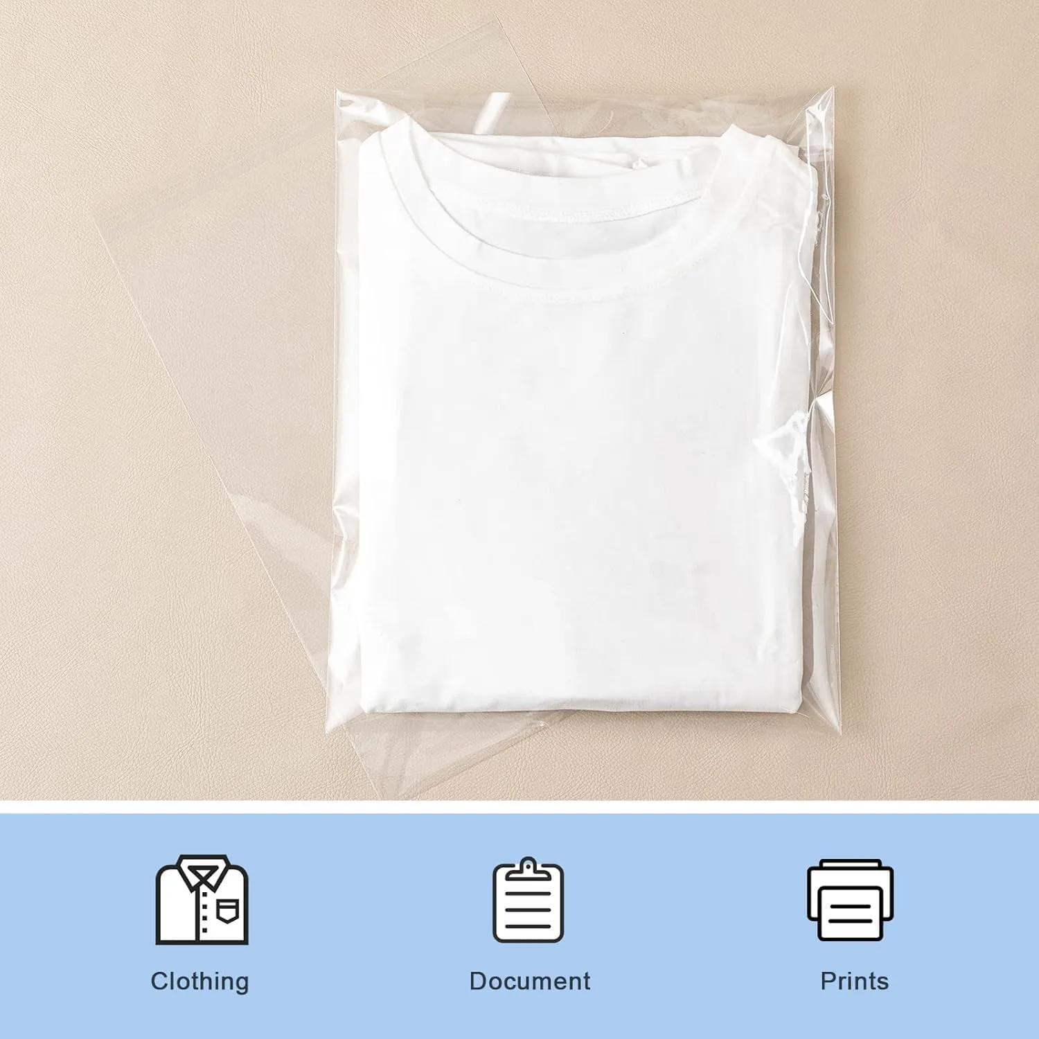 joybest 500 Pcs 10 x 13 Inch Resealable Clear Cellophane Bags Self Sealing Plastic Cello Poly Bags