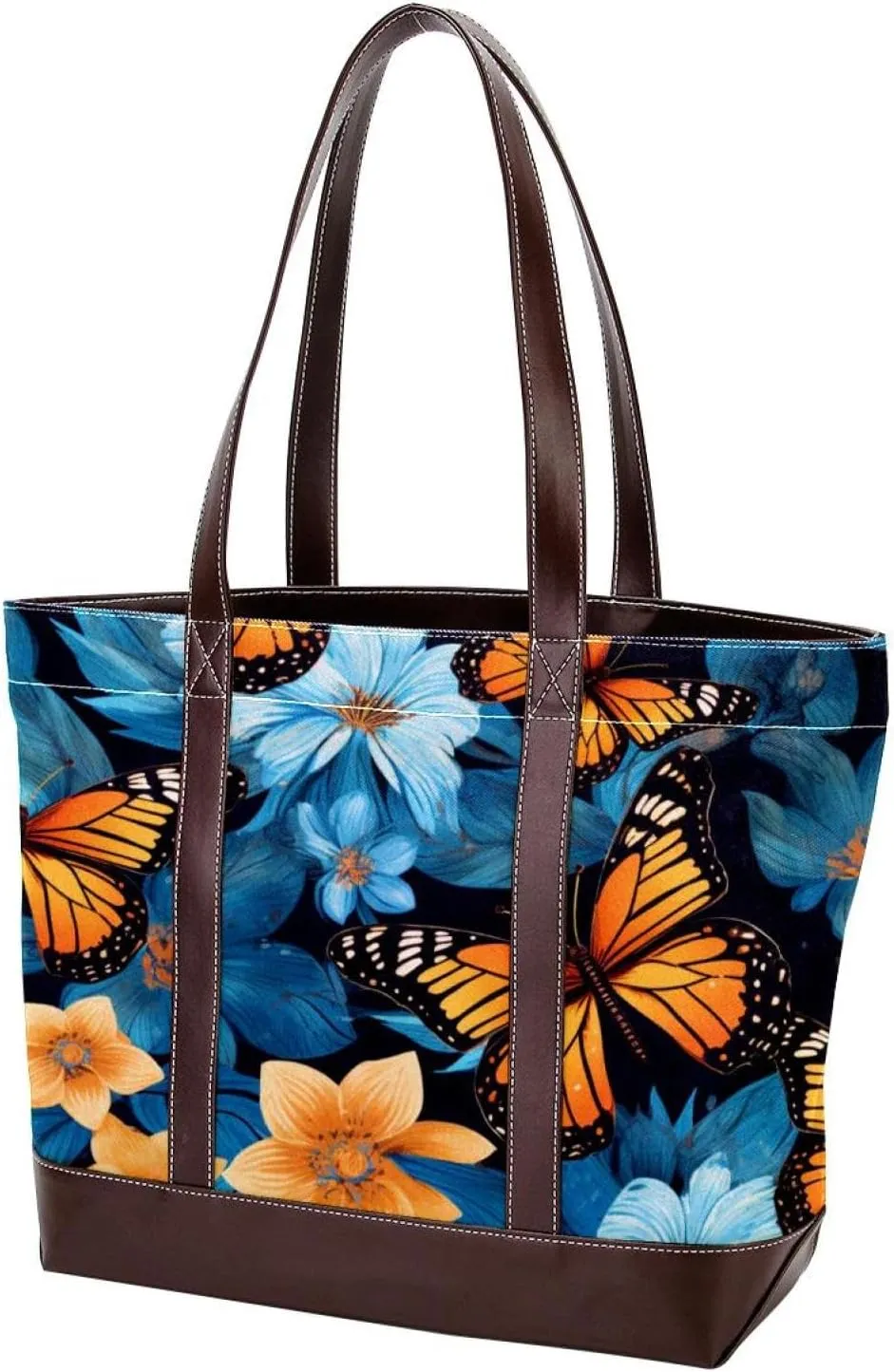 Jungle Colored Butterfly-969 Shoulder Purses for Women Large Soft Washed Leather Purses and Durable Handbags