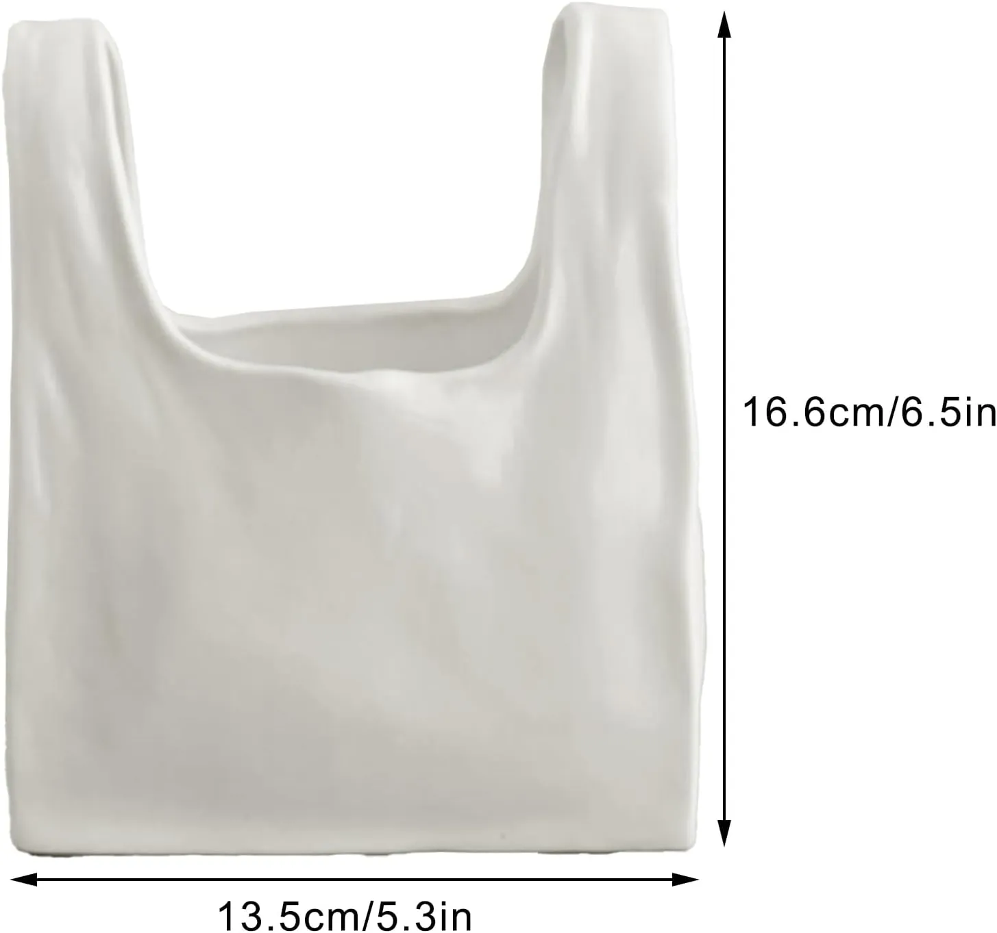 JUOPZKENN Bag Flower Vase, White Ceramic Vase, Elegant Purse Design Flower Vases with Handle, Tabletop Centrepiece Modern Decorative Vase for Office Home Kitchen Wedding Decor(#3)