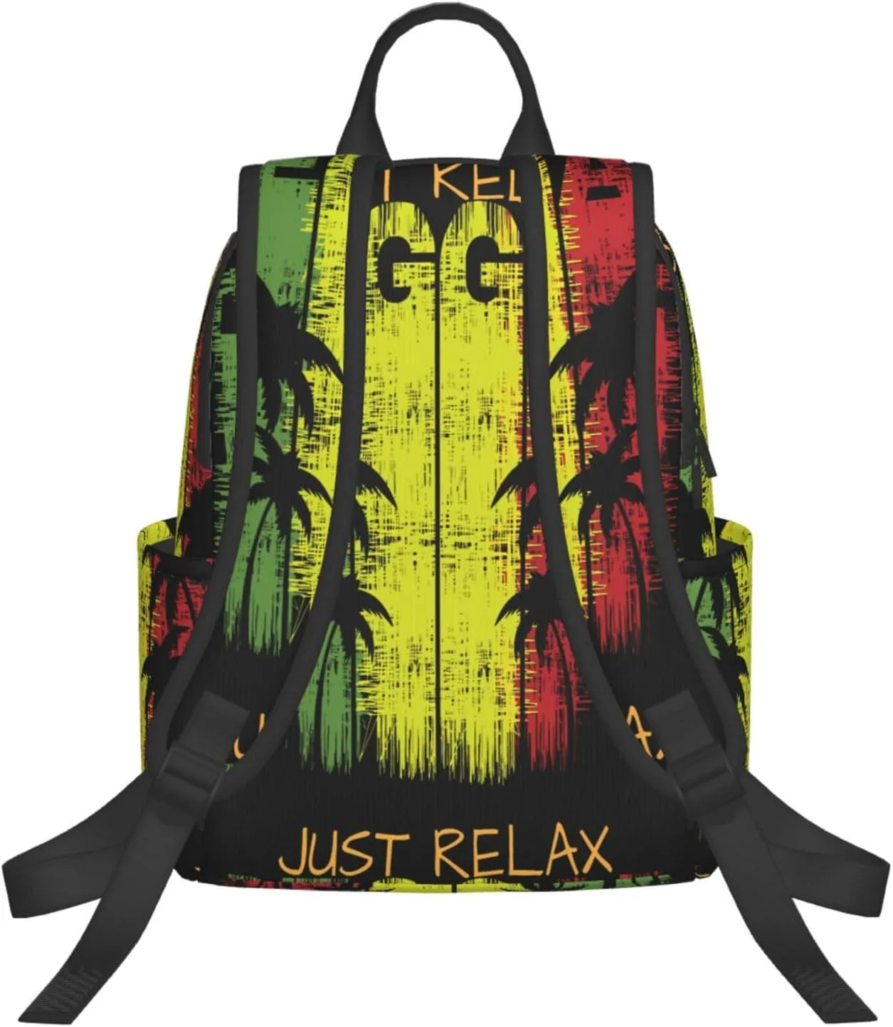 Just Relax Reggae Casual Backpacks Laptop Backpack Outdoor Travel Rucksack Sport Carry-On Daypack Lightweight Bag with Multi-Pockets