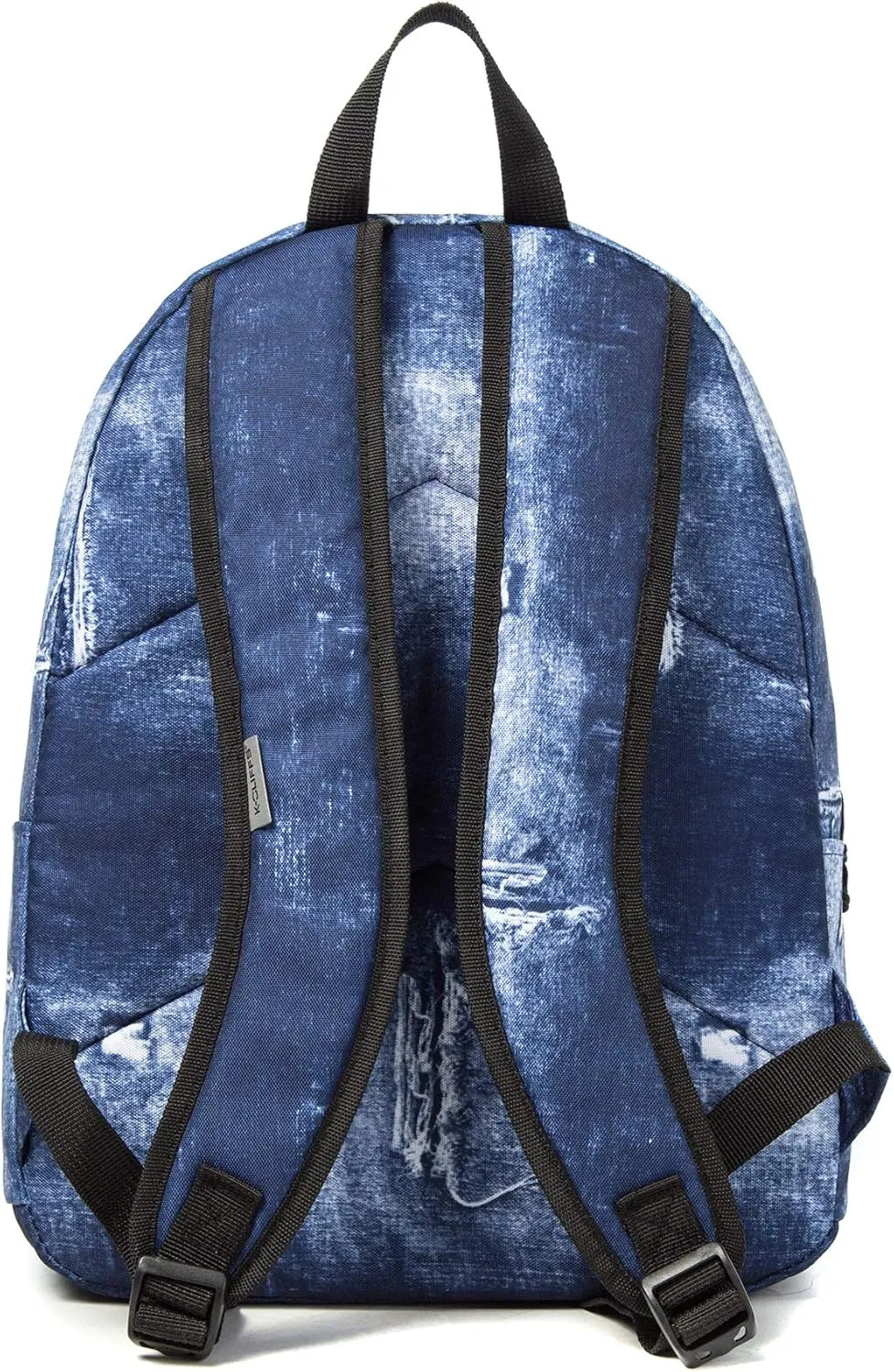 K-Cliffs Classic Backpack Basic Student Campus Daypack Simple Travel Rucksack with Chromebook Laptop Pocket Water Bottle Holder Padded Straps Printed Blue Jeans Pattern