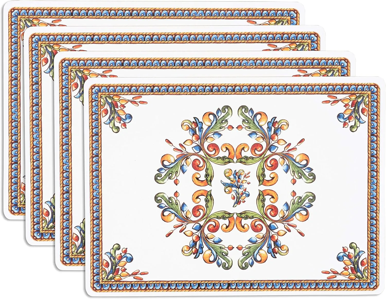 KAF Home Cork Placemats 16 x 12-Inch Set of 4 Chateau (Italian Tile)