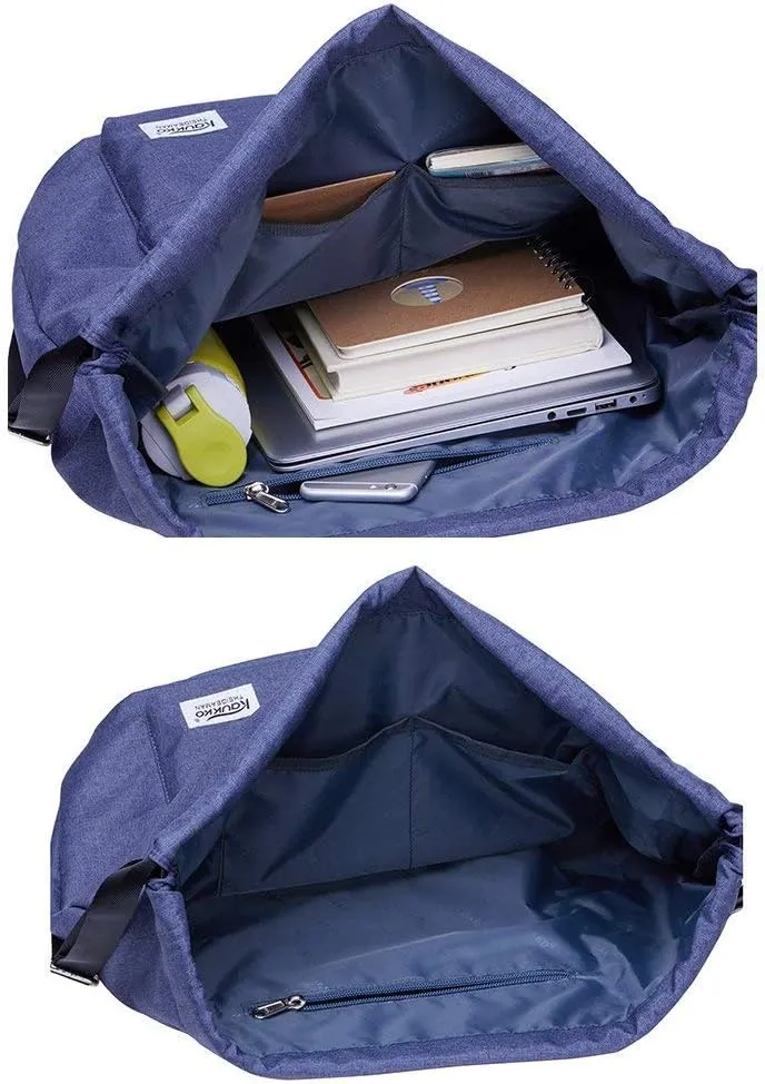 KAUKKO Drawstring Sports Backpack Gym Yoga Bag Shoulder Rucksack for Men and Women(K1031 Blue)