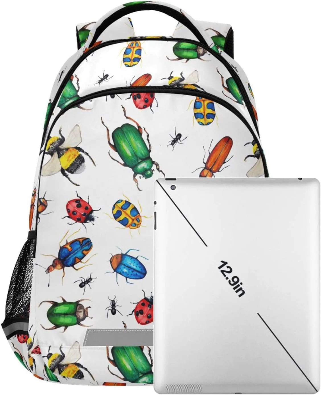 Kids Backpack for Boys Girls Bookbags Bugs School Backpack Elementary Bags Travel Daypack Lightweight Waterproof with Reflective Strip