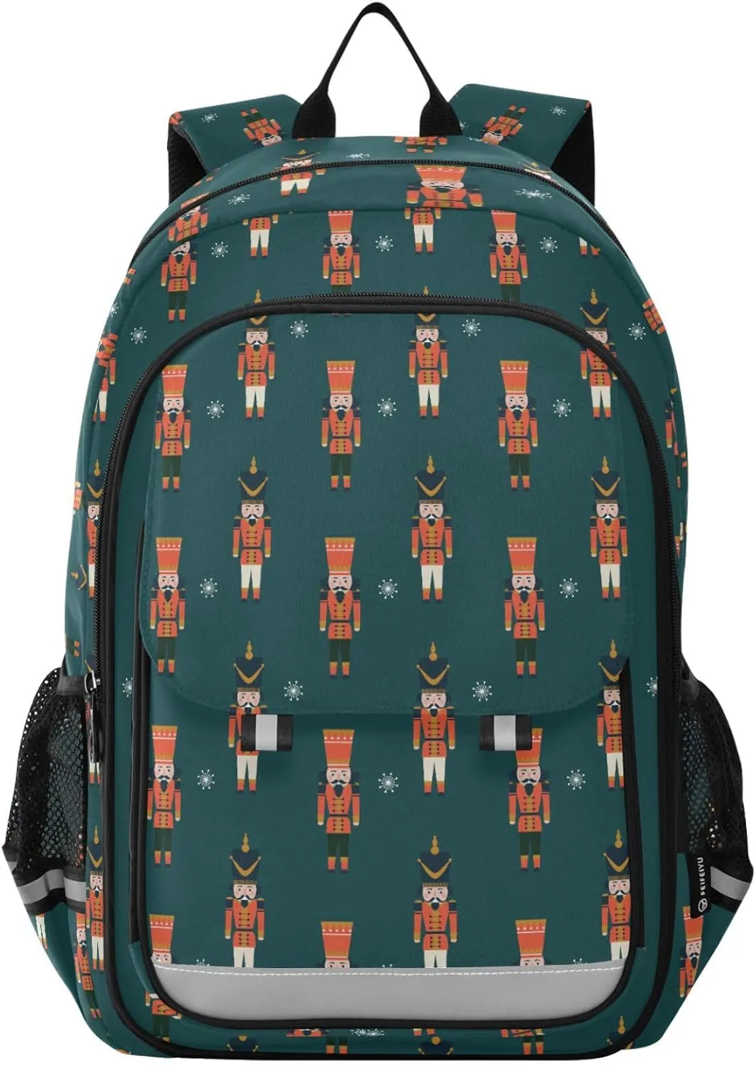 Kids Backpack for Boys Girls Bookbags Elementary Backpack Christmas Nutcracker School Bags Travel Daypack Lightweight Waterproof with Reflective Strip