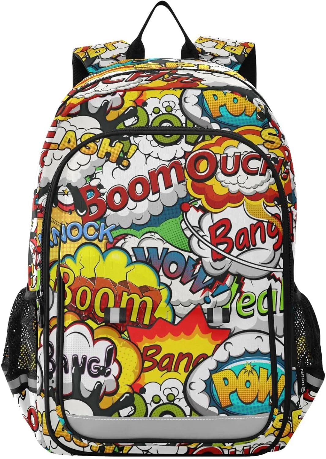 Kids Backpack for Boys Girls Bookbags Elementary Backpack Speech Bubble School Bags Travel Daypack Lightweight Waterproof with Reflective Strip