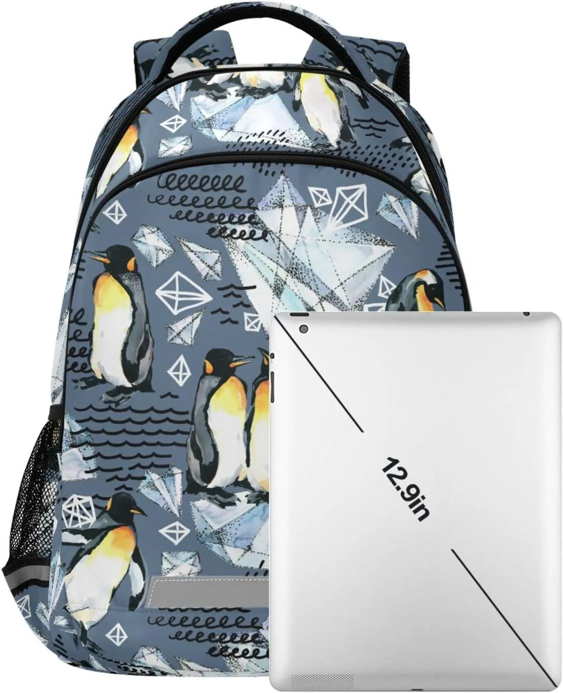 Kids Backpack for Boys Girls Bookbags Emperor Penguin School Backpack Elementary Bags Travel Daypack Lightweight Waterproof with Reflective Strip