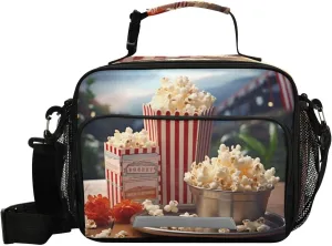 Kigai Lunch Bag Popcorn Cinema Reusable High Capacity Insulated Lunch Box for Women & Men, Leakproof Lunch Cooler Bag Tote Bag for Work, Travel, Outdoor
