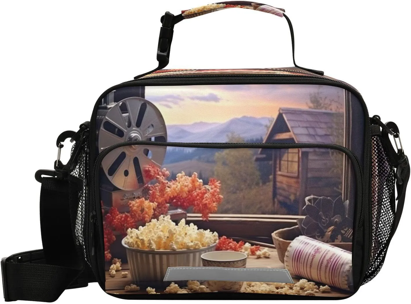 Kigai Lunch Bag Popcorn Cinema Reusable High Capacity Insulated Lunch Box for Women & Men, Leakproof Lunch Cooler Bag Tote Bag for Work, Travel, Outdoor