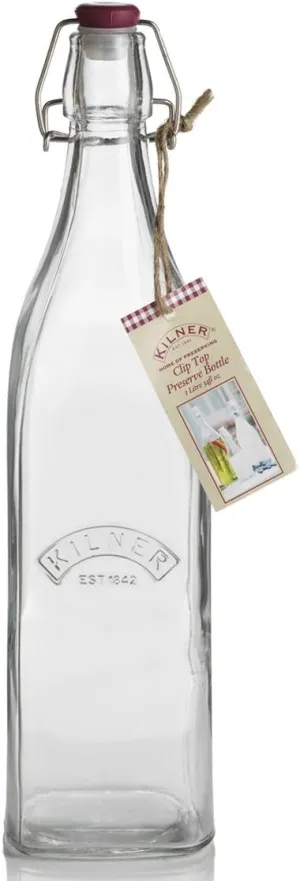 Kilner Square Swing Top Glass Bottle | 1L
