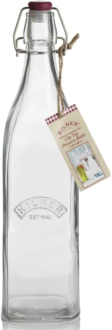 Kilner Square Swing Top Glass Bottle | 1L